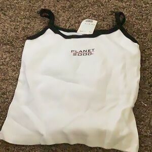 Planet 2000 White Tank with Black Trim